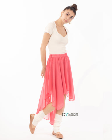 Dip Hem Skirt (Rose)