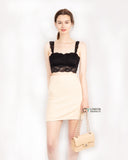 Tweed Effect Skirt in Beige-pink