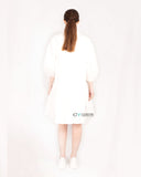 Oversized Cotton shirt dress with ruffle hem