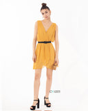 Wrap Chiffon dress (YELLOW)