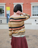 Stripe Aztec Design Print Knitted Jumper