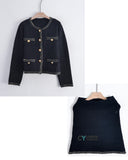 Jacket & Skirt Co-ord in Black Tweed Effect