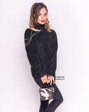 Open shoulder jumper with Chain Detail