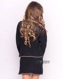 Jacket & Skirt Co-ord in Black Tweed Effect