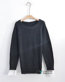 Plain jumper with shirt design