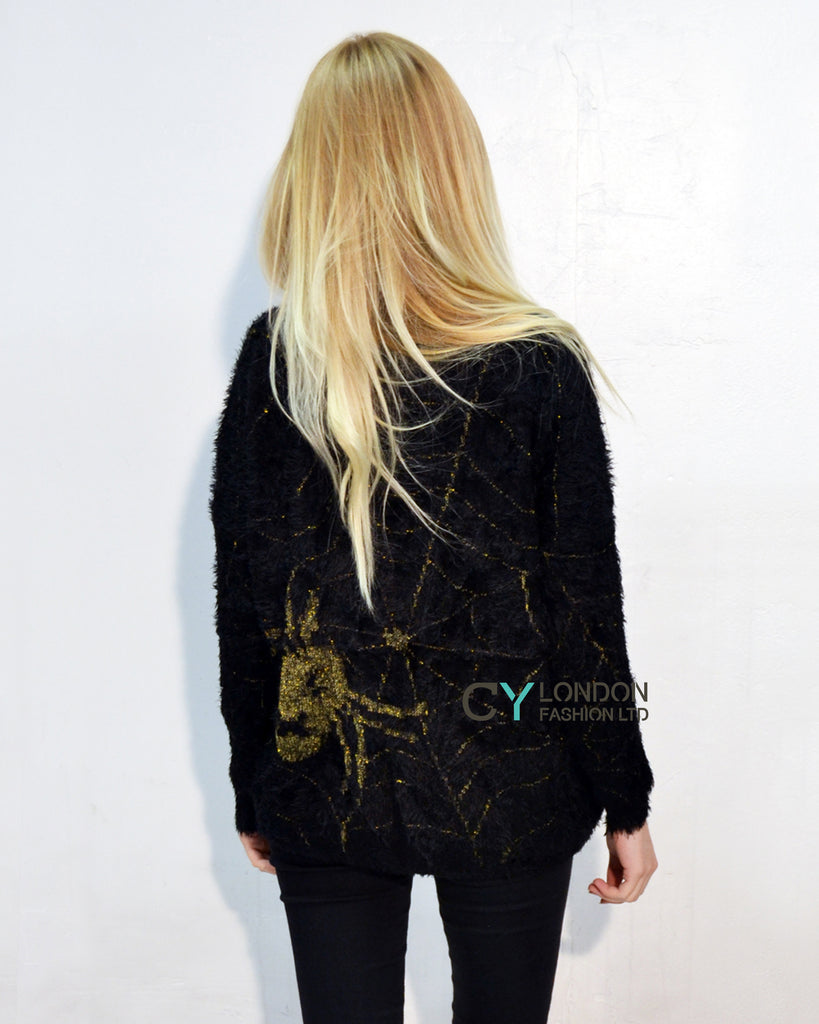 Spider Fluffy Jumper (Black)