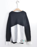 Plain jumper with shirt design
