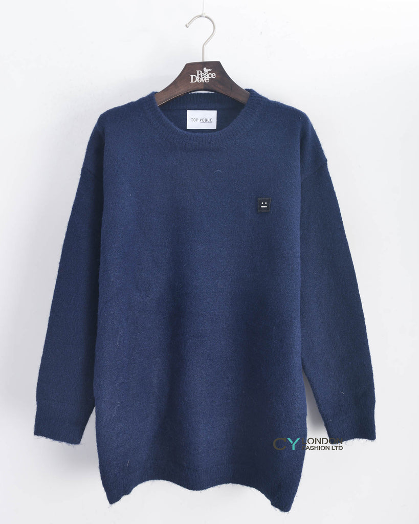 Face logo plain jumper (Grey)