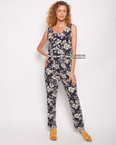 Floral print tassel top and trousers suits