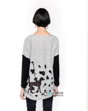Walking doggy print oversized jumper top