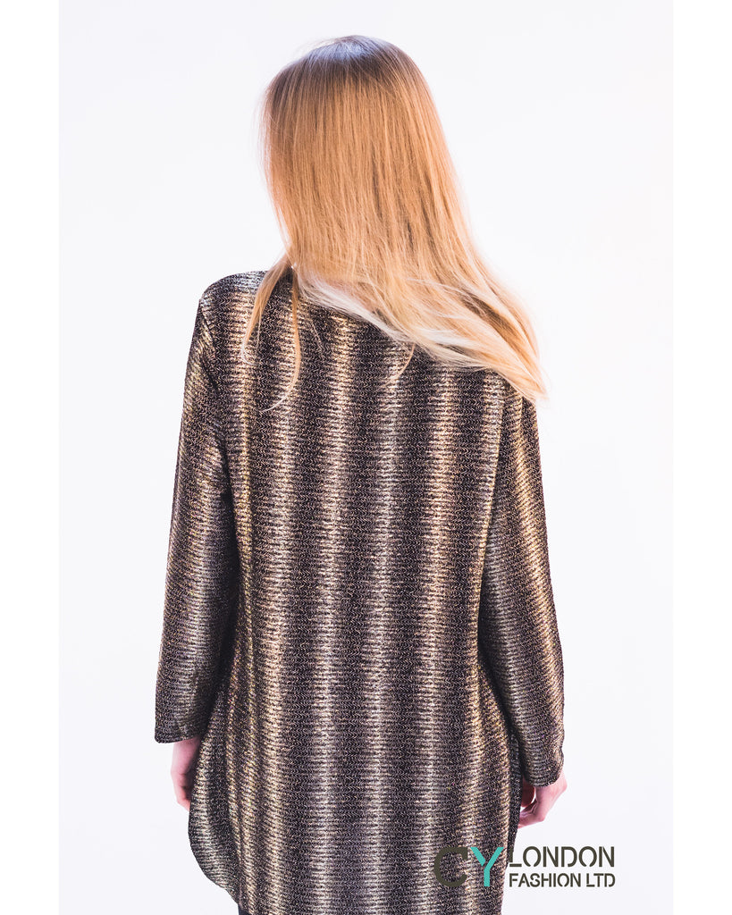 Gold color print oversize top