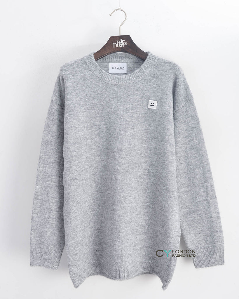 Face logo plain jumper (Grey)