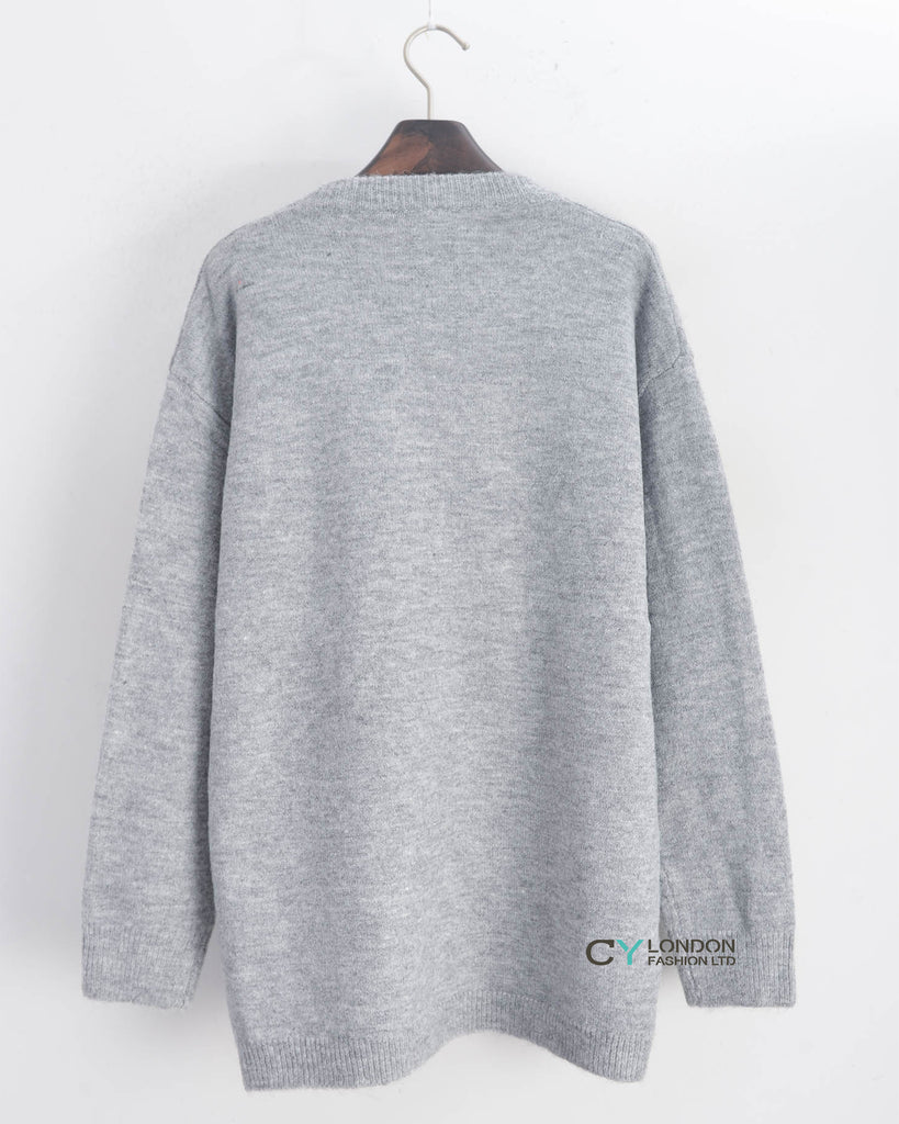 Face logo plain jumper (Grey)