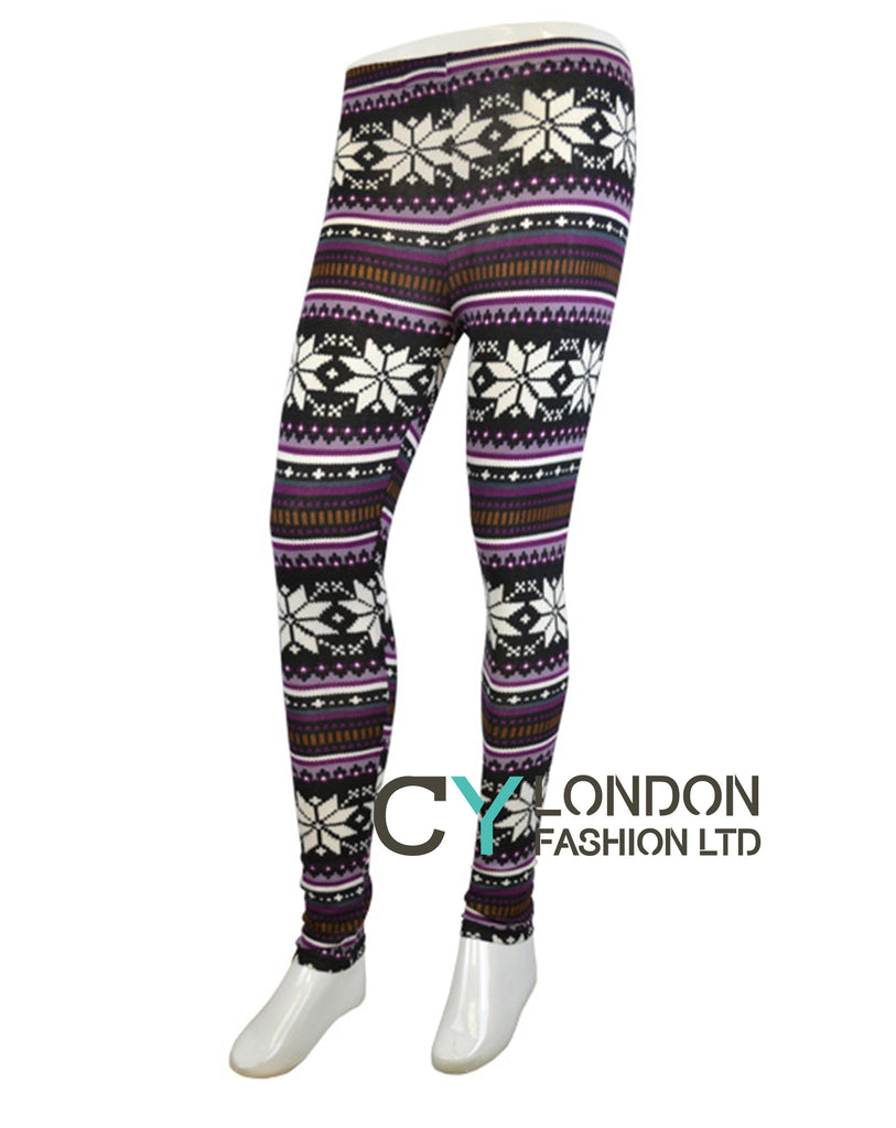 Snowflake Pattern knitted leggings
