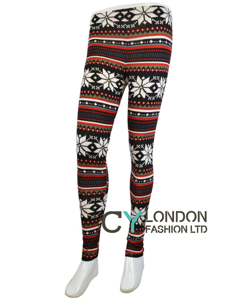 Snowflake Pattern knitted leggings