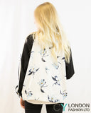 Floral Print Bomber Jacket (White floral)