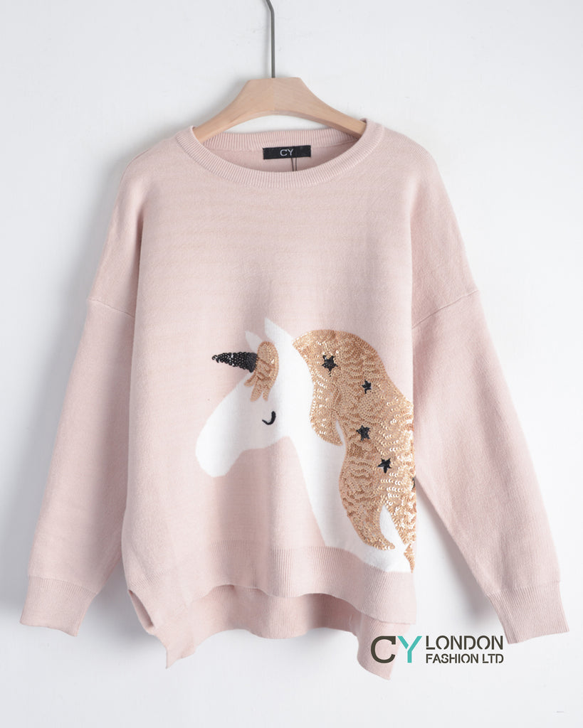 UNICORN HORSE sequin embellished Jumper
