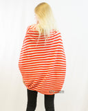 Stripe Printed Knitted Cardigan (Red)