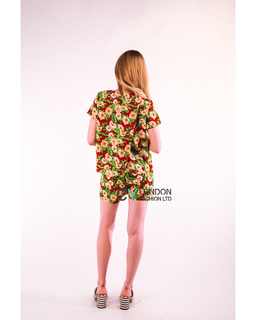 Floral Print Suits (Red)