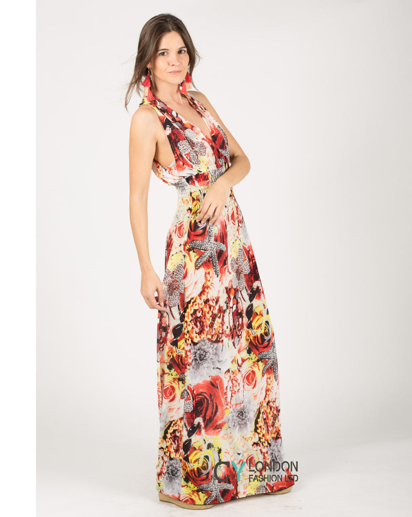 Floral print maxi dress