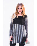 Sliver color print oversize top