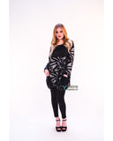 Gold color Leaves' print oversize top