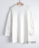 Fringed and sequin embellished sleeves Jumper