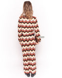 Zig Zag Print crop top and trousers tracksuits