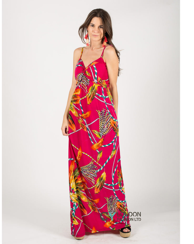 Chain Print Maxi Dress