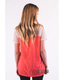 Neon Colour Mesh & Cotton T-shirt (Orange)