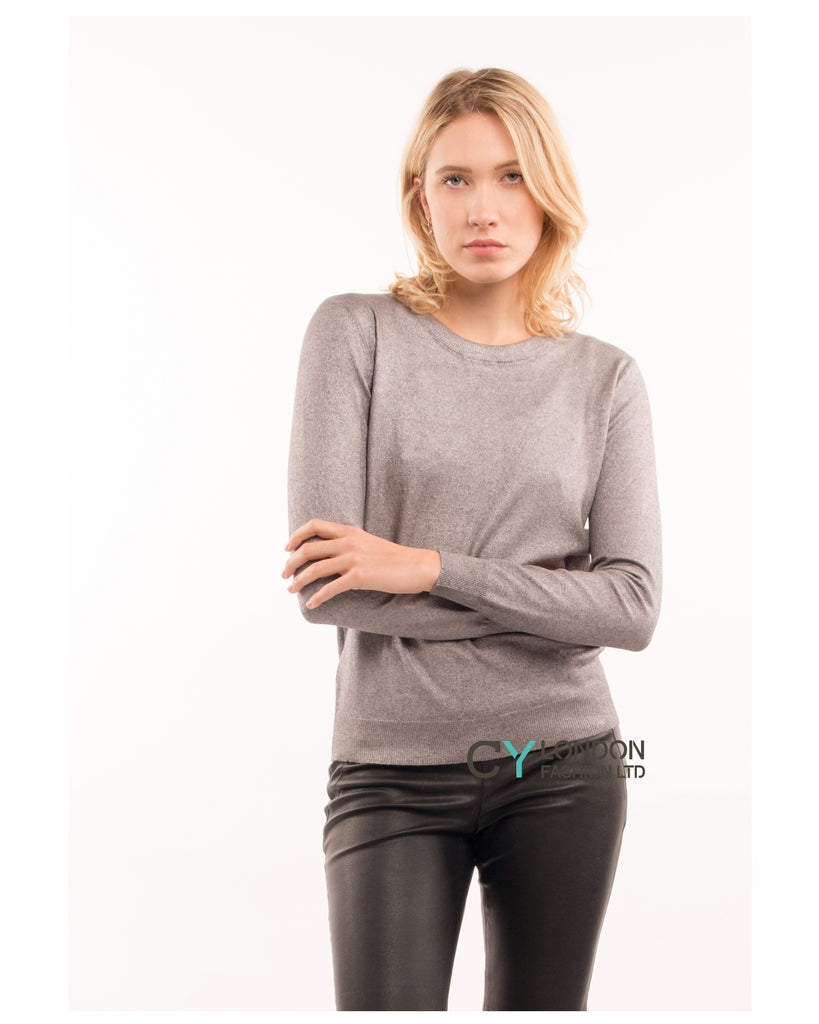 Metallic Sliver Printed Jumper