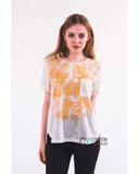 Gold Print T-shirt with Pocket (BLACK)