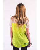 Neon Colour Mesh & Cotton T-shirt (Orange)