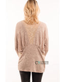 Tweed effect and color block Jumper top