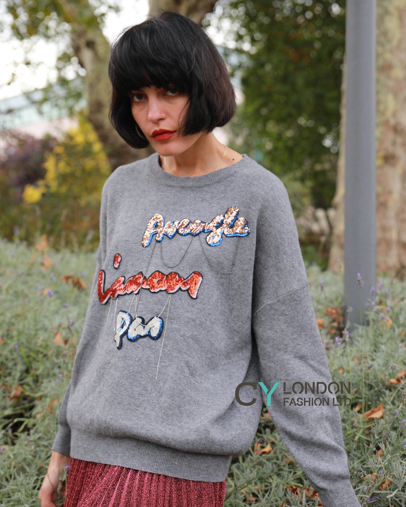 Sequin embellished jumper