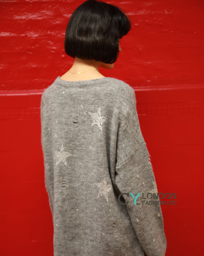 Stars' Print Ladder Stitch Jumper