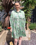 Green Paisley Scarf print Silky feeling oversize dress