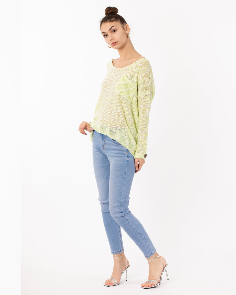 Neon Color Knitted Jumper (Green)