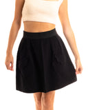 Black Floral Lace Skater Skirts
