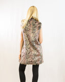 Belt fasten long Faux Fur Gilet (Grey)