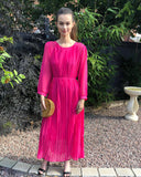 Pleated Long Maxi Dress