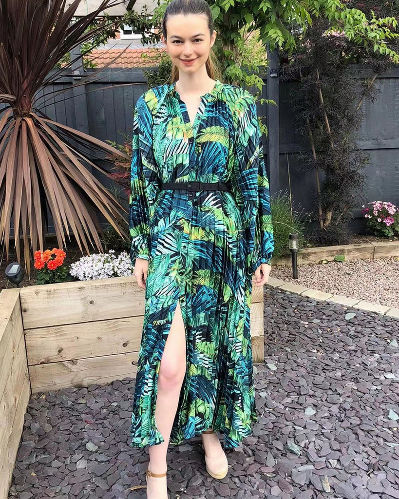 Green scarf deals print dress