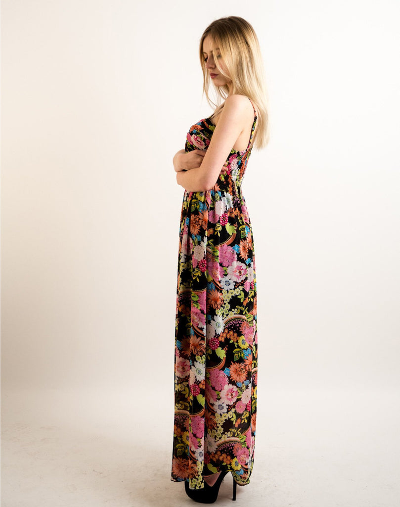 Printed Chiffon Maxi Dress KK6228 (Multi Floral PRINT)