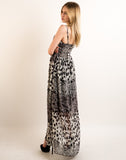 Printed Chiffon Maxi Dress KK6228 (Multi Leopard PRINT)