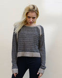 Black & Grey Stripe Knitted Jumper