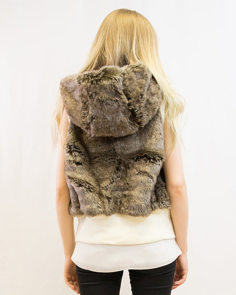 Faux Fur Jacket (Brown)