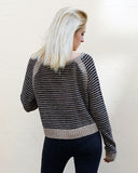 Black & Grey Stripe Knitted Jumper
