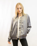GREY Color Satin Quilted Bomber Jacket