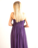 Pleated Bust  Maxi Dress (Purple)