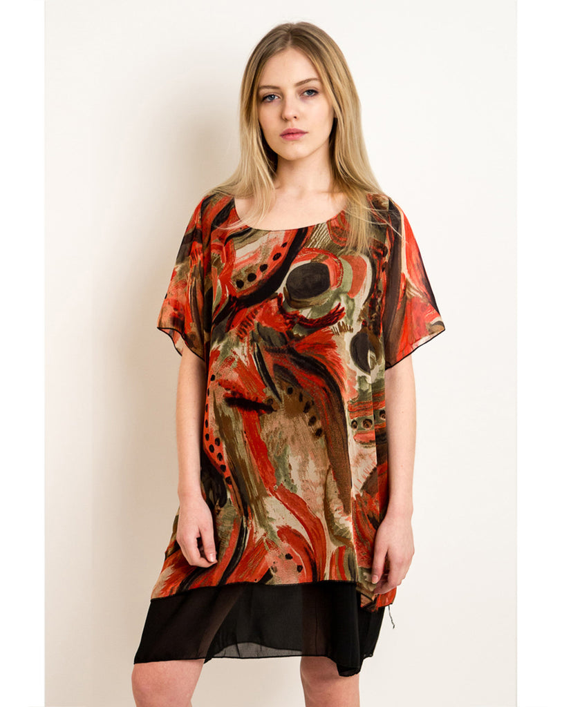 Multi Color Print Oversize Dress